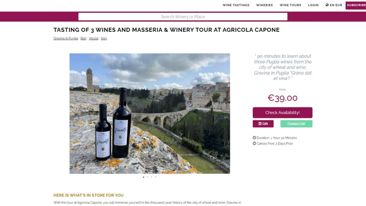 Windering Wine Tour in Puglia - 1280x720