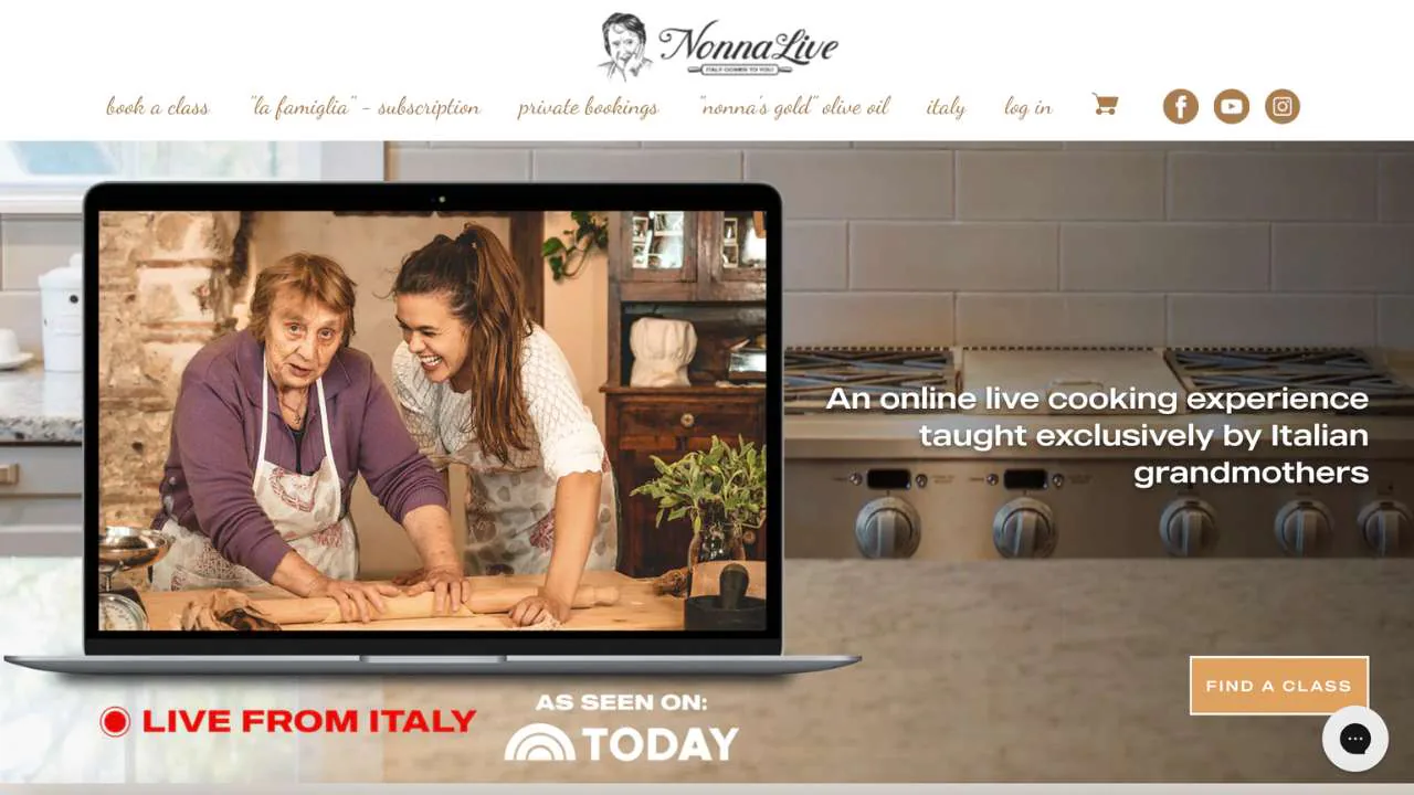 Nonna Live Home page