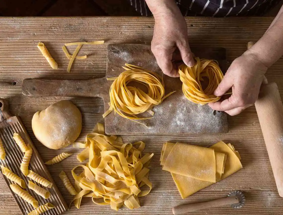 Making fresh homemade pasta