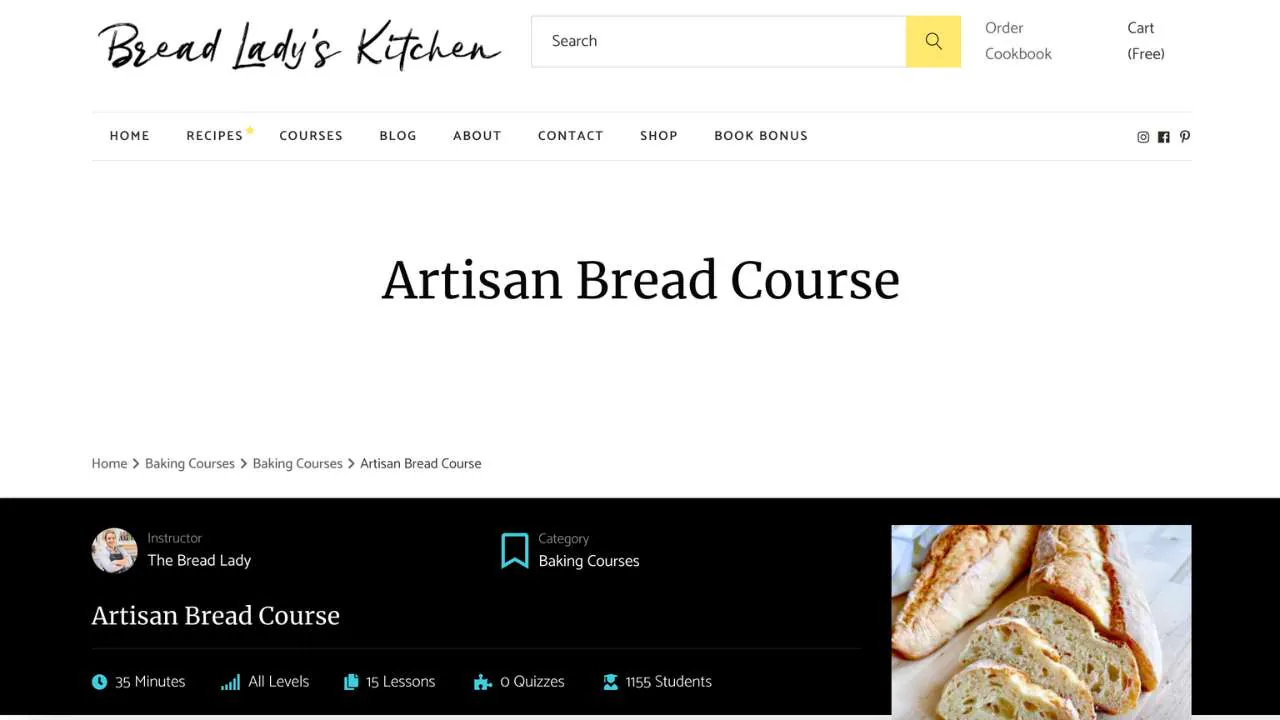 Artisan bread course with the bread lady's kitchen