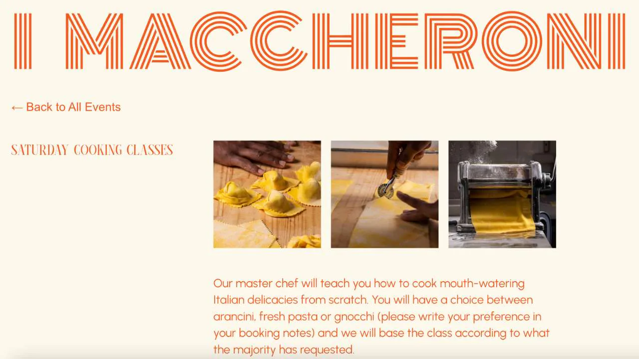 Saturday cooking classes by I Maccheroni - 1280x720