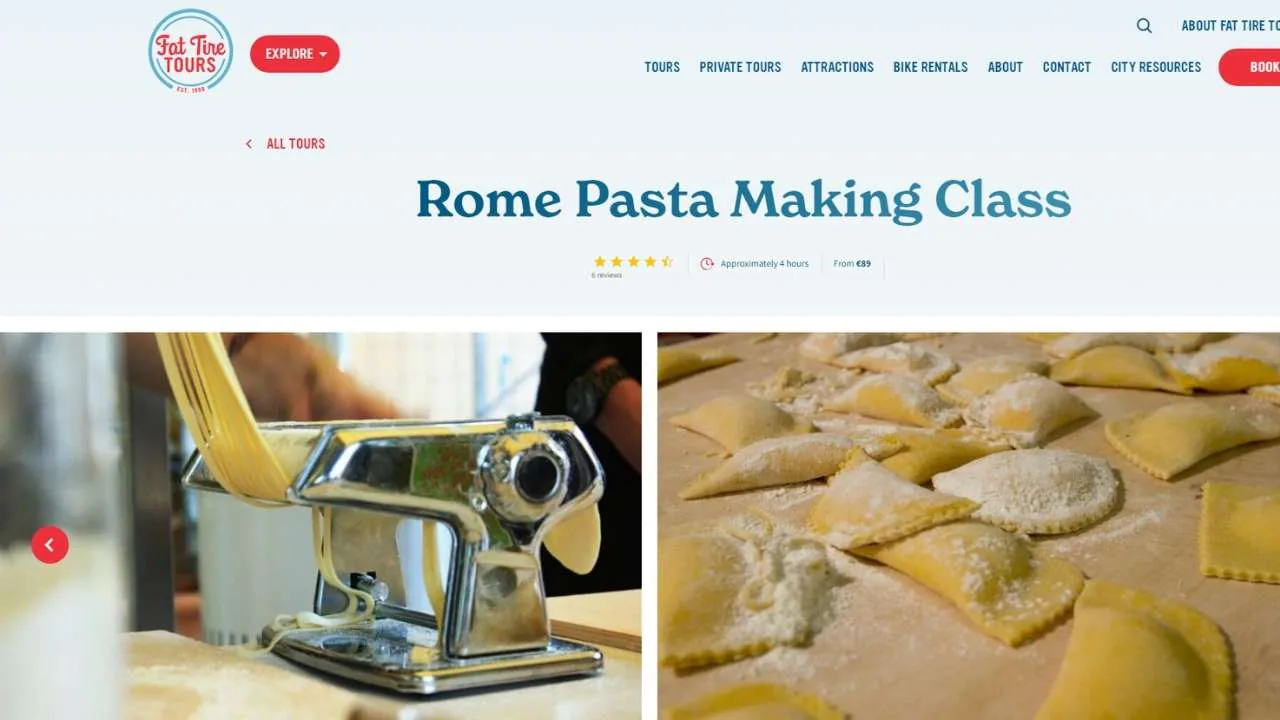 Fat Tire Tours Pasta Making Classes in Rome - 1280x720