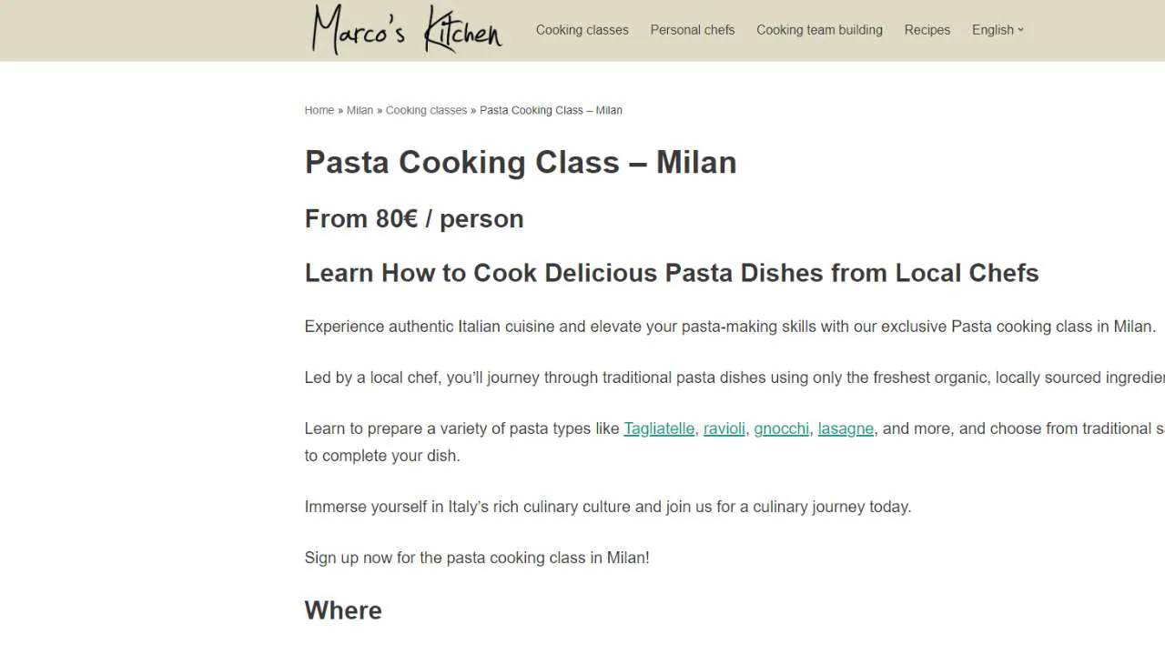 Marco's Kitchen - Pasta cooking class in Milan