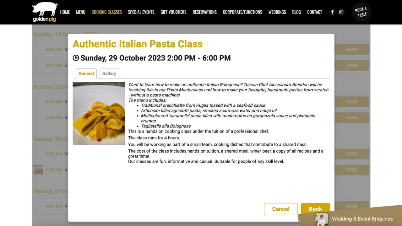 Authentic Italian Pasta Class by The Golden Pig - 1280x720