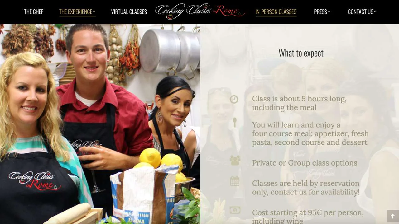 Cooking classe in Rome Experiences section - 1280x720