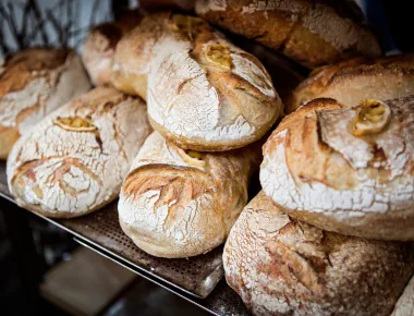 bread loafs stacked together