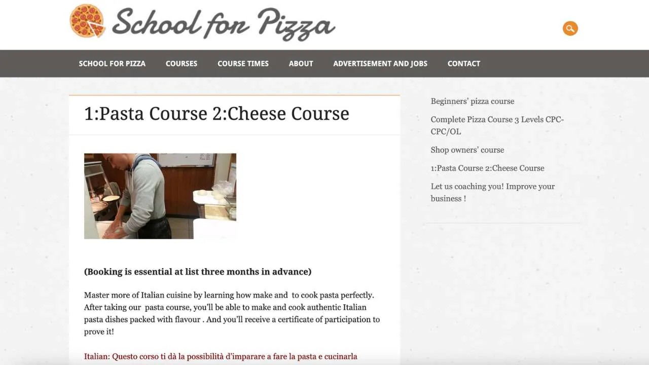 School; for Pizza's Pasta course - 1280x720