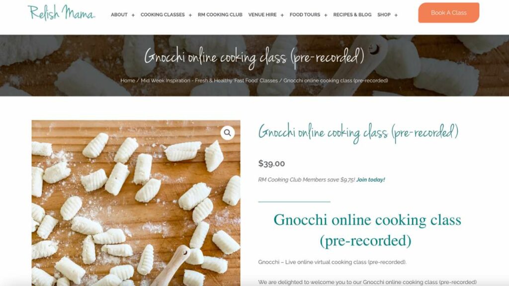 Relish Mama gnocchi online cooking class