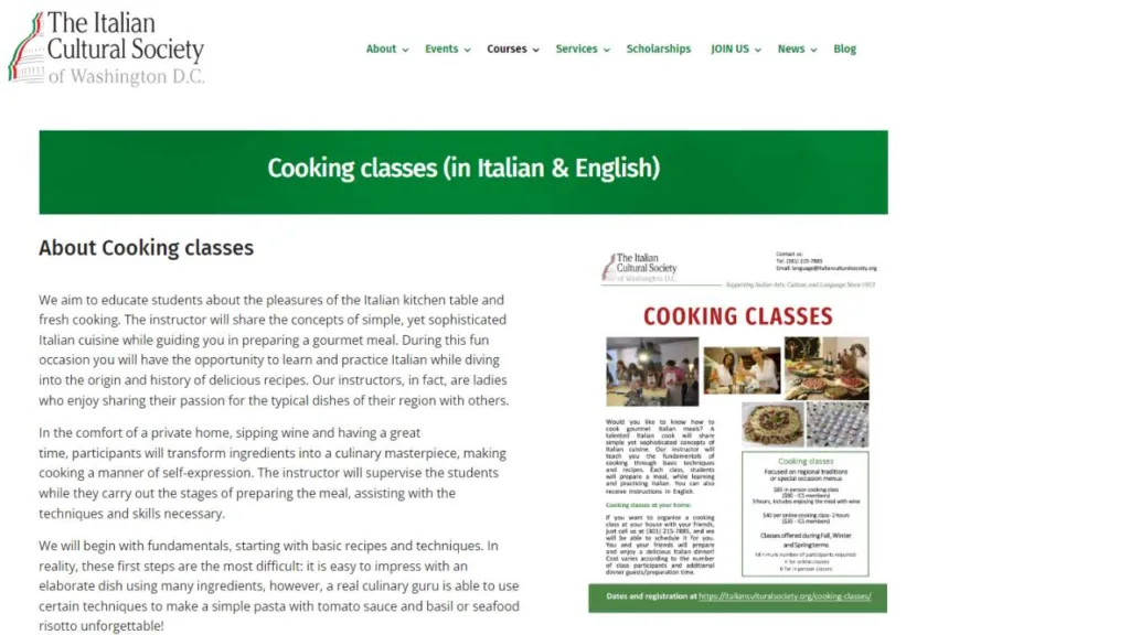The Italian Culture Society Italian Cooking Classes - 1280x720