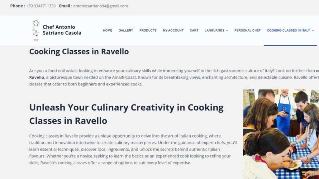 Chef Antonio Satriano Casola Italian Cooking Class Ravello - 1280x720
