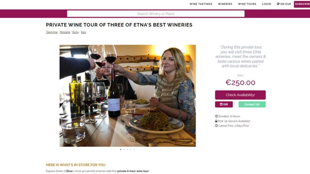 Windering Wine tour in Taormina - 1280x720